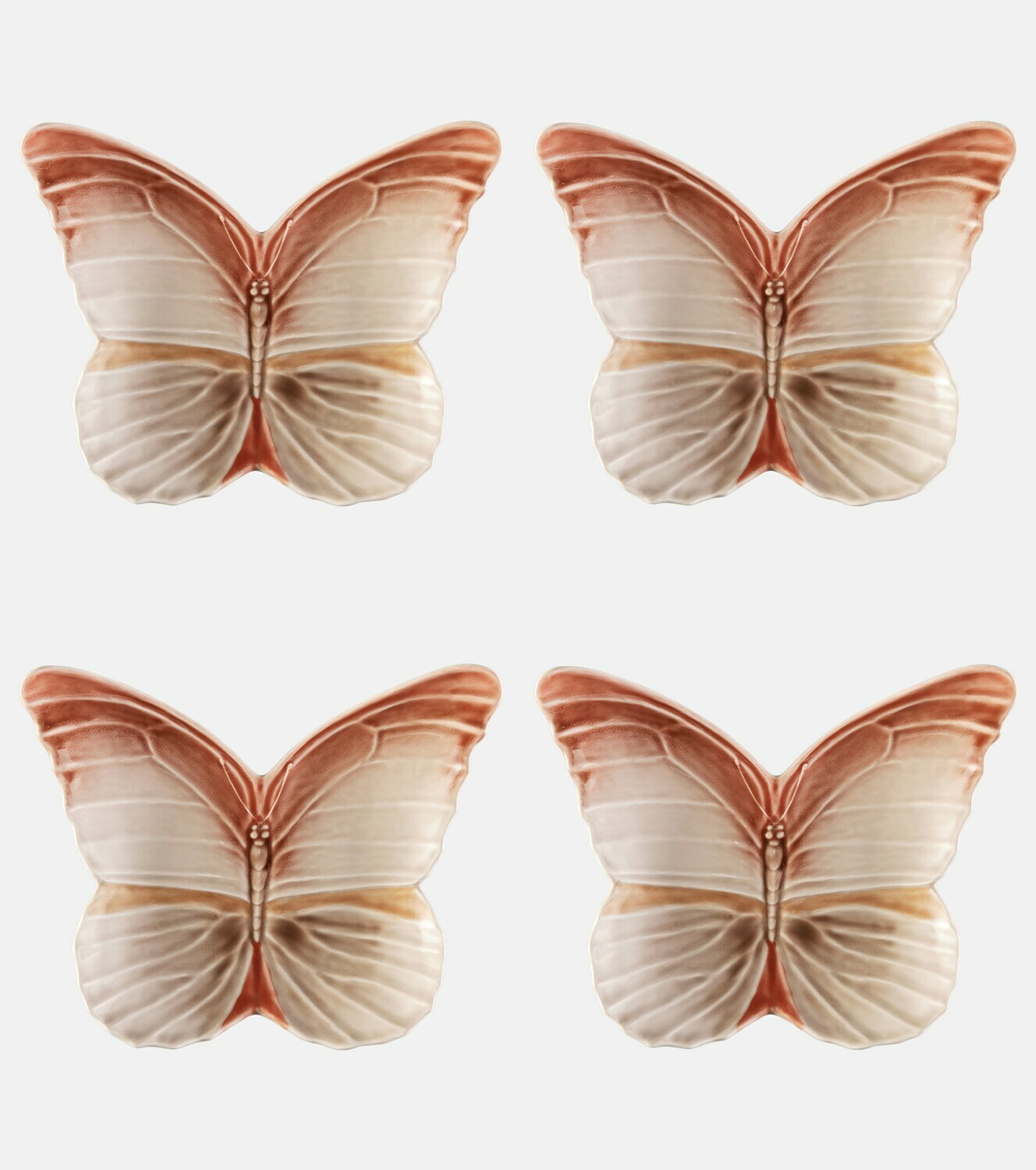Bordallo Pinheiro Set of 4 ceramic bread plates by Claudia Schiffer