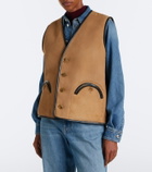 Blazé Milano Gliss leather-trimmed shearling vest