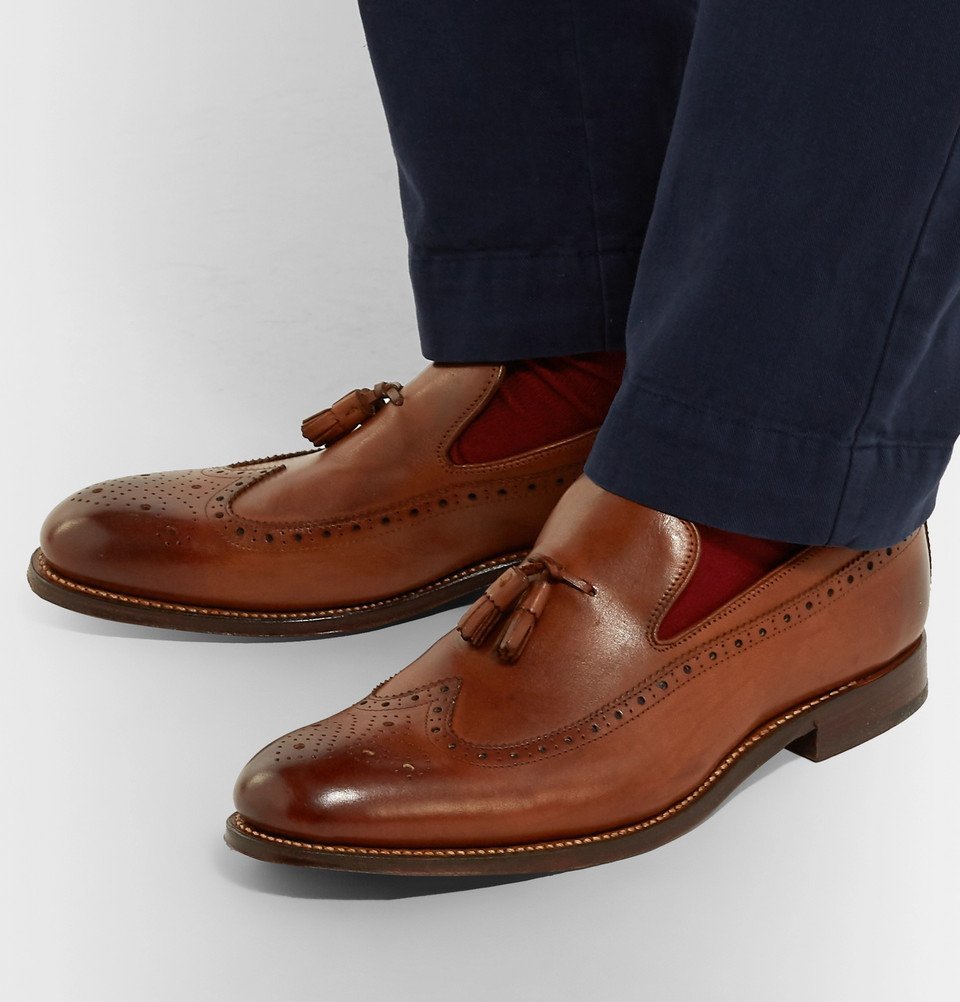 Grenson - Lucien Burnished-Leather Tasselled Loafers - Men - Tan