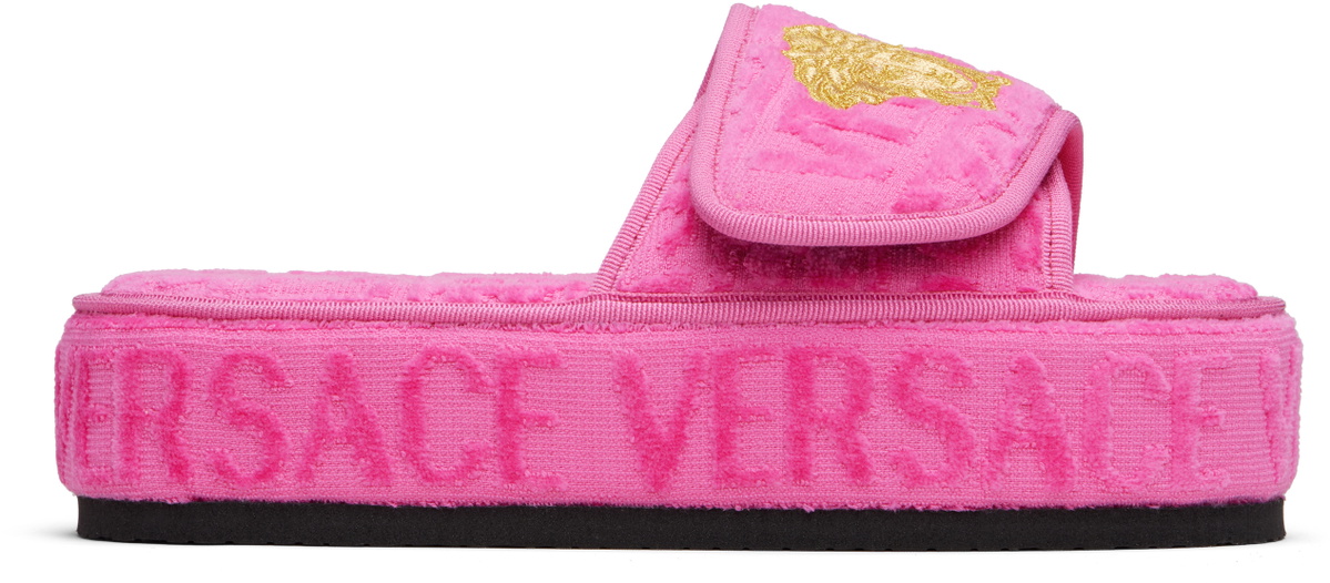 Versace Pink 'I Heart Baroque' Slippers
