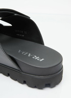 Prada Logo Plaque Leather Slides