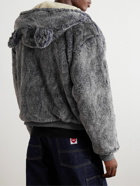 SKY HIGH FARM - Wolf and Sheep Reversible Faux Fur Hooded Bomber Jacket - Gray