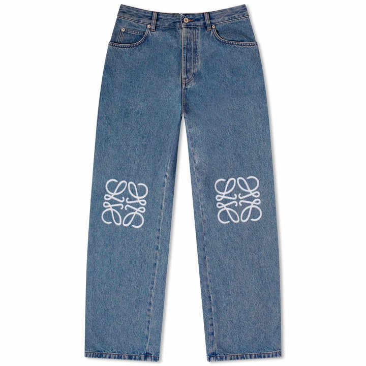 Photo: Loewe Men's Anagram Jeans in Mid Blue Denim