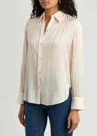 Vince Striped Woven Shirt Cream