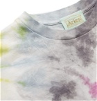 ARIES - Temple Logo-Print Tie-Dyed Cotton-Jersey T-Shirt - Multi