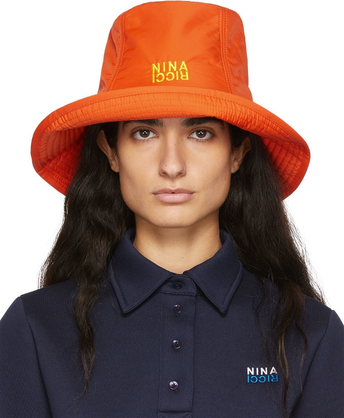 Photo: Nina Ricci SSENSE Exclusive Orange Tall Bucket Hat