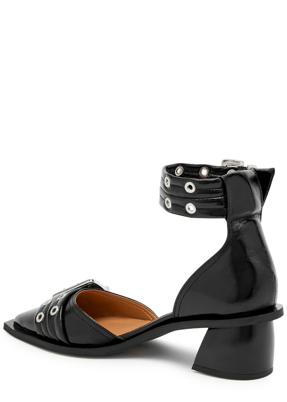 Ganni Buckle 50 Faux Patent Leather Pumps GANNI
