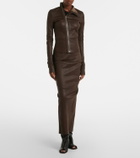 Rick Owens Gary leather and cotton-blend jacket