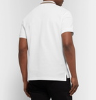 Burberry - Contrast-Tipped Cotton-Piqué Polo Shirt - White