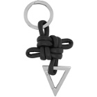 Bottega Veneta Black and Silver Knot Keychain