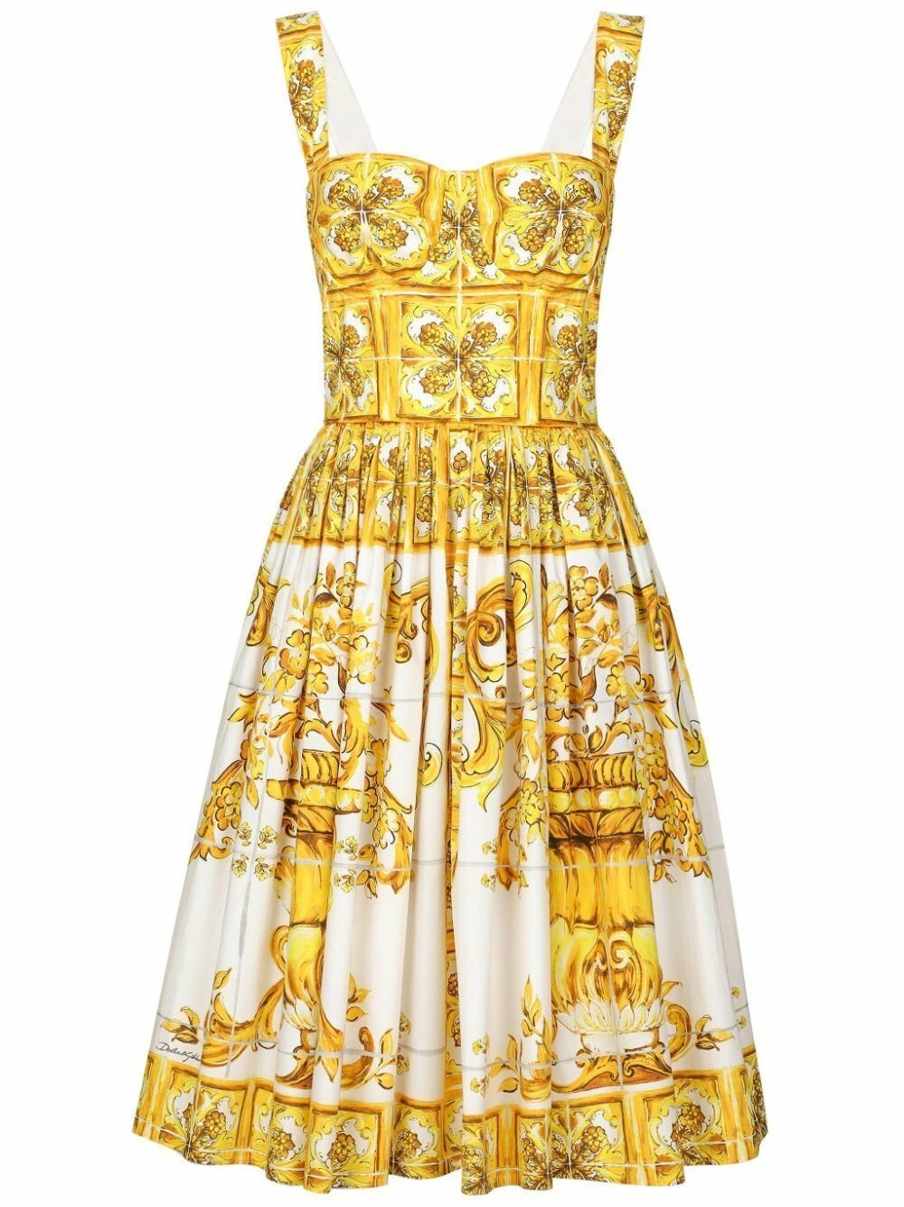 Dolce & Gabbana Yellow Majolica Corset Dress Dolce & Gabbana