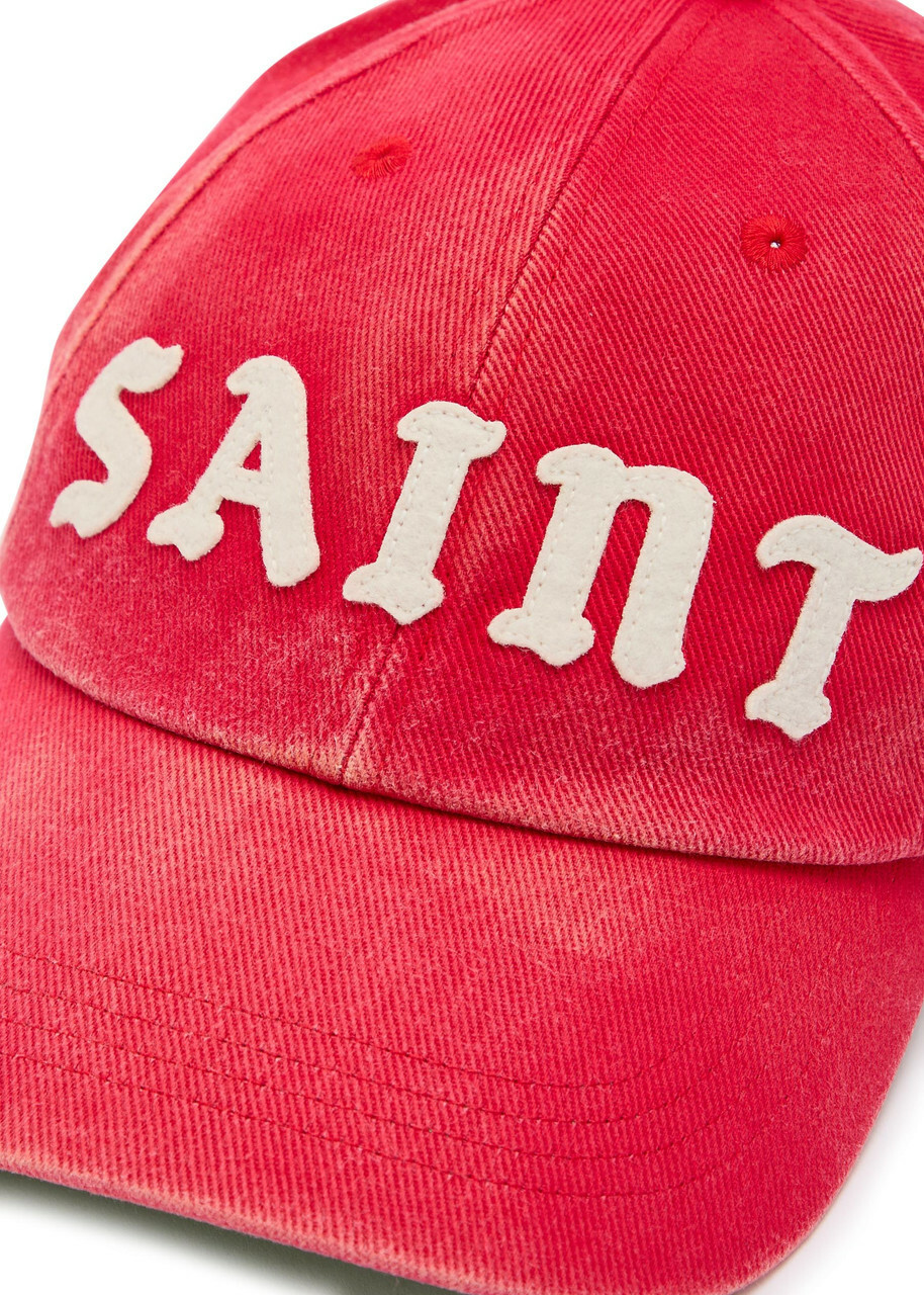 Saint Mxxxxxx Logo-appliquéd Cotton-twill cap - Red - One Size