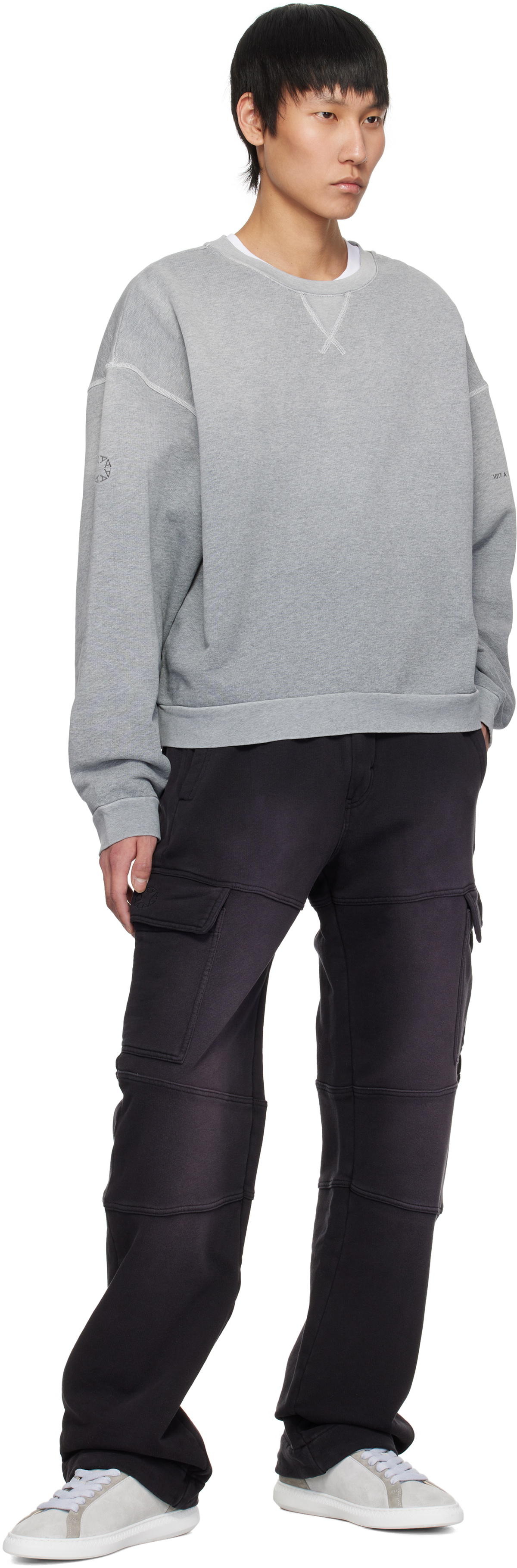 1017 ALYX 9SM Gray Garment Dye Boxy Crewneck Sweatshirt
