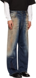 We11done Blue Loose-Fit Dirty Jeans