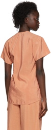 LEMAIRE Orange Silk T-Shirt