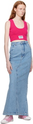 Moschino Jeans Pink Patch Tank Top