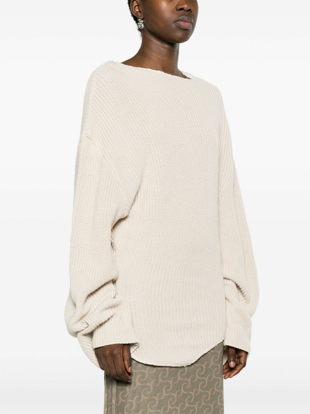 Jade Cropper White Asymmetric Organic Cotton Jumper