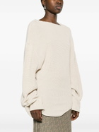 Jade Cropper White Asymmetric Organic Cotton Jumper