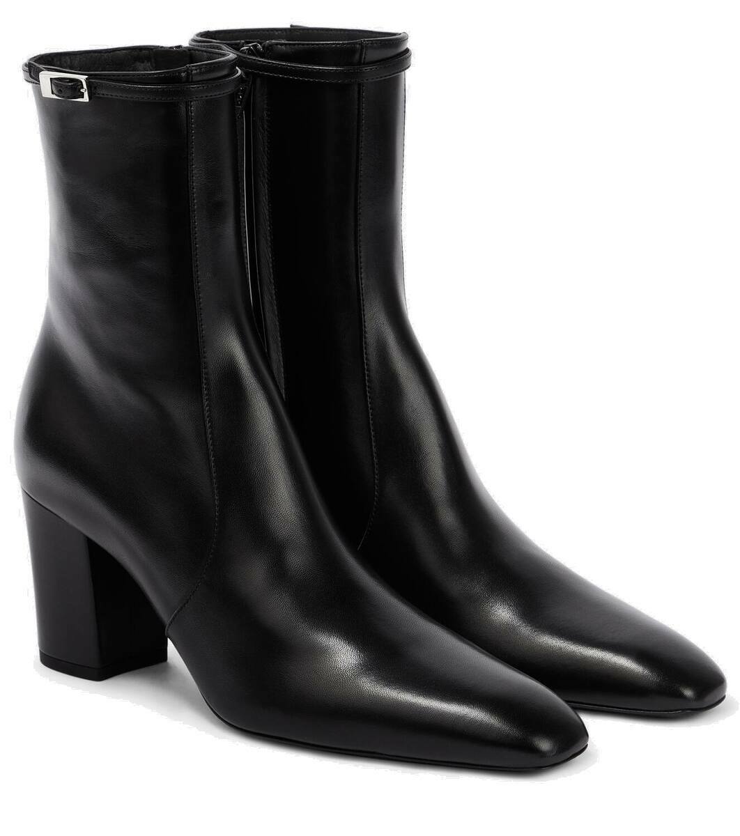 [SAINT LAURENT]GLAZED LEATHER BETTY ANKLE BOOTS【正規品】 BETTY booties in glazed leather
