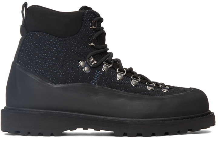 Photo: Diemme Black & Blue Knit Roccia Vet Lace-Up Boots