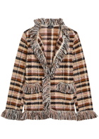 Etro Striped Fringed Woven Jacket Multicoloured 1