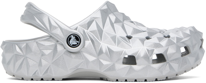 Photo: Crocs Silver Classic Metallic Geometric Clogs