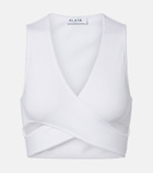 Alaïa Ribbed-knit jersey crop top