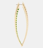 Melissa Kaye Cristina 18kt gold hoop earrings with diamonds and tsavorite garnets