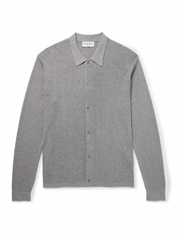 Photo: Officine Générale - Brent Slim-Fit Lyocell and Wool-Blend Cardigan - Gray