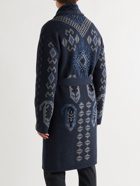 ETRO - Intarsia Wool Robe - Blue