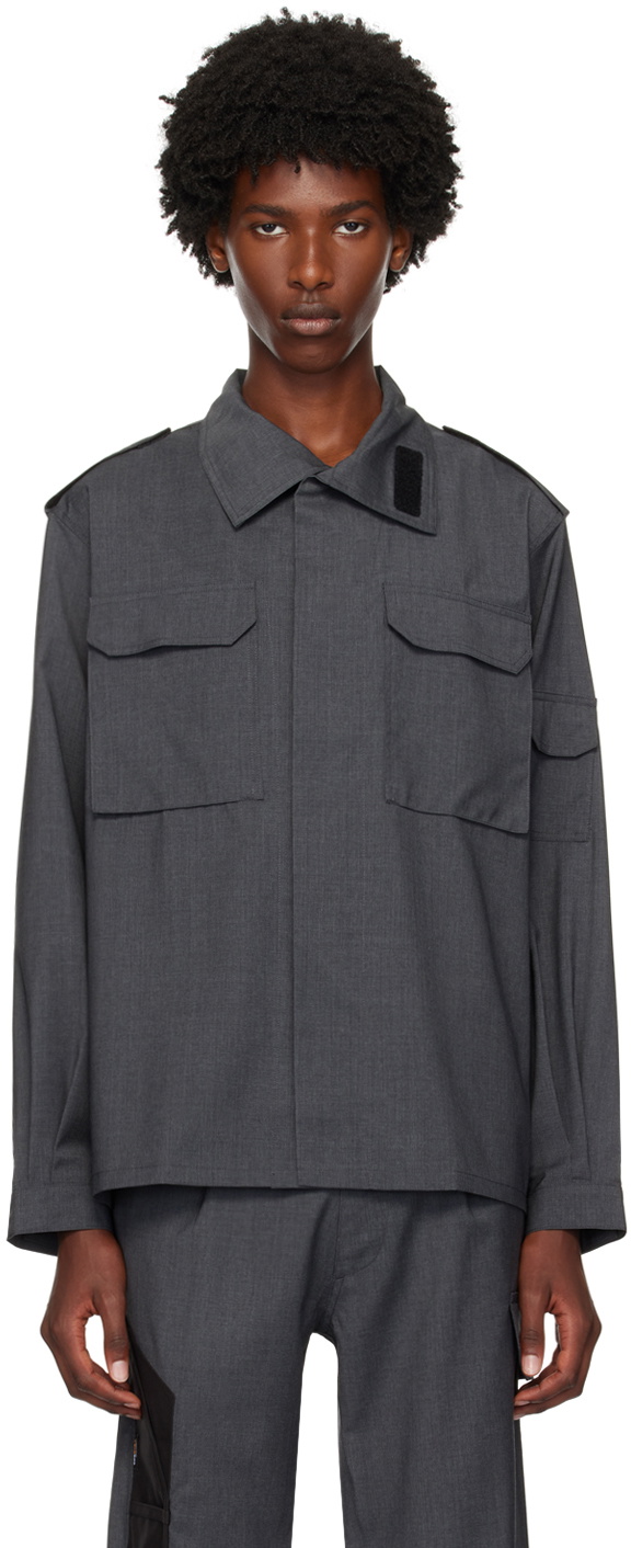 Olly Shinder Gray Wool Overshirt