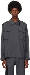 Olly Shinder Gray Wool Overshirt