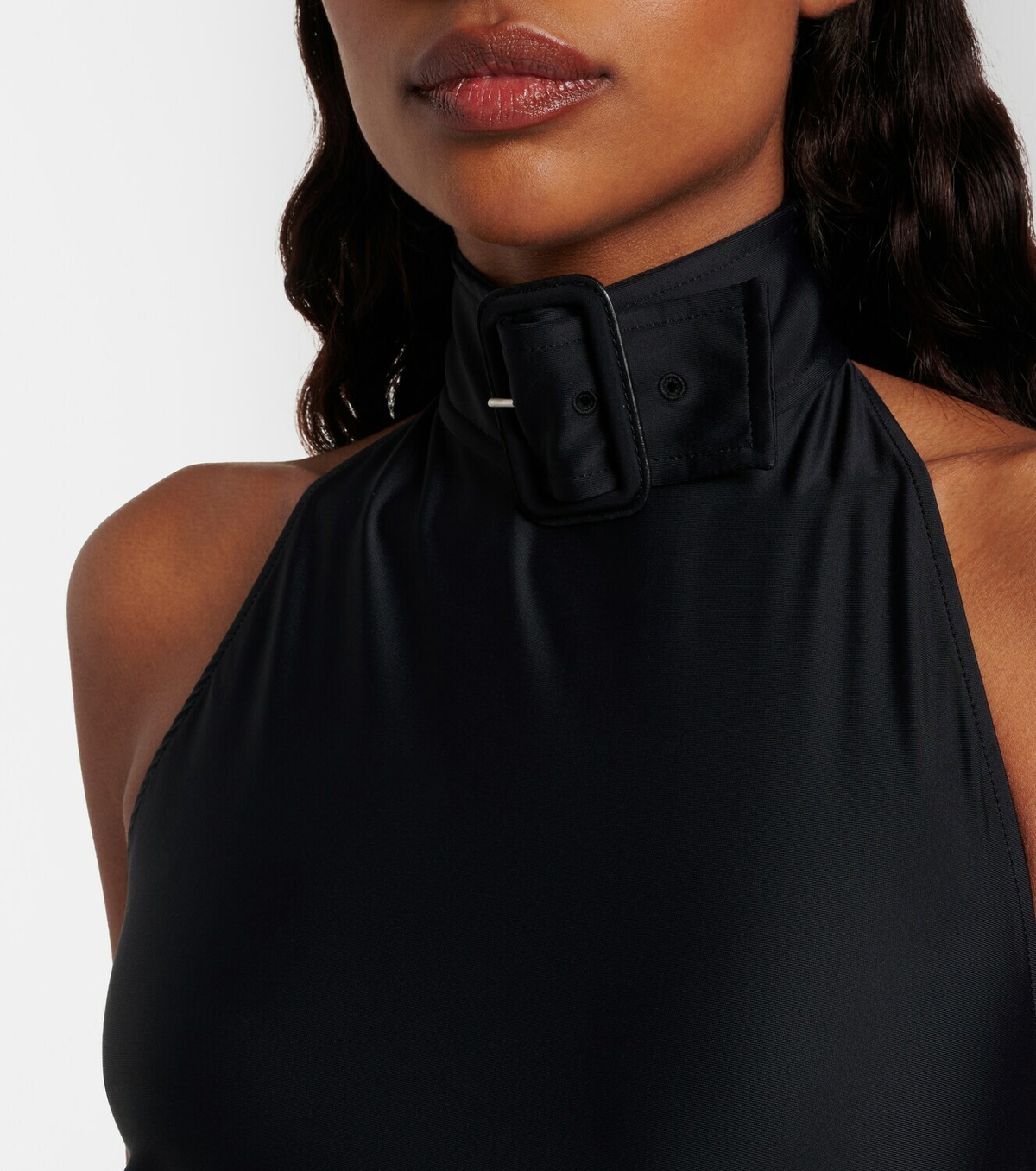 Courrèges Buckle-detail crepé bodysuit