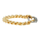 IN GOLD WE TRUST PARIS Gold and Silver Cuban Link Bracelet