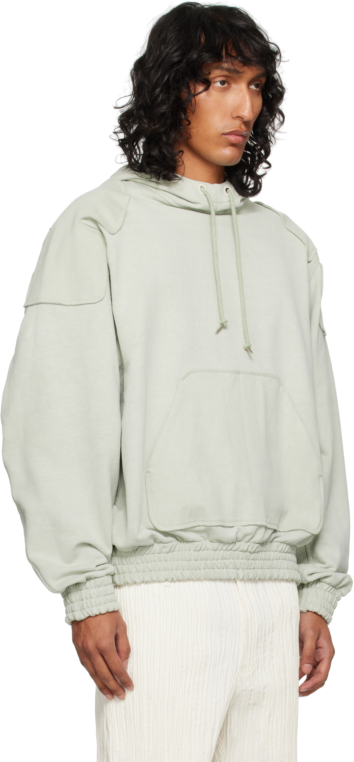 Tondolo Green Paneled Hoodie