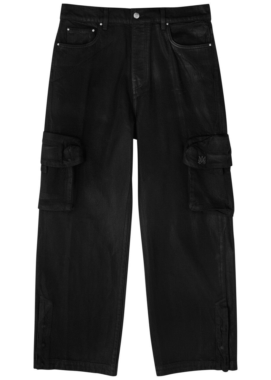 Amiri M65 Coated Wide-leg Cargo Jeans Black Amiri