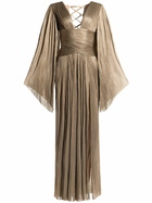 Maria Lucia Hohan Gold-Tone Alana Flared-Sleeve Gown