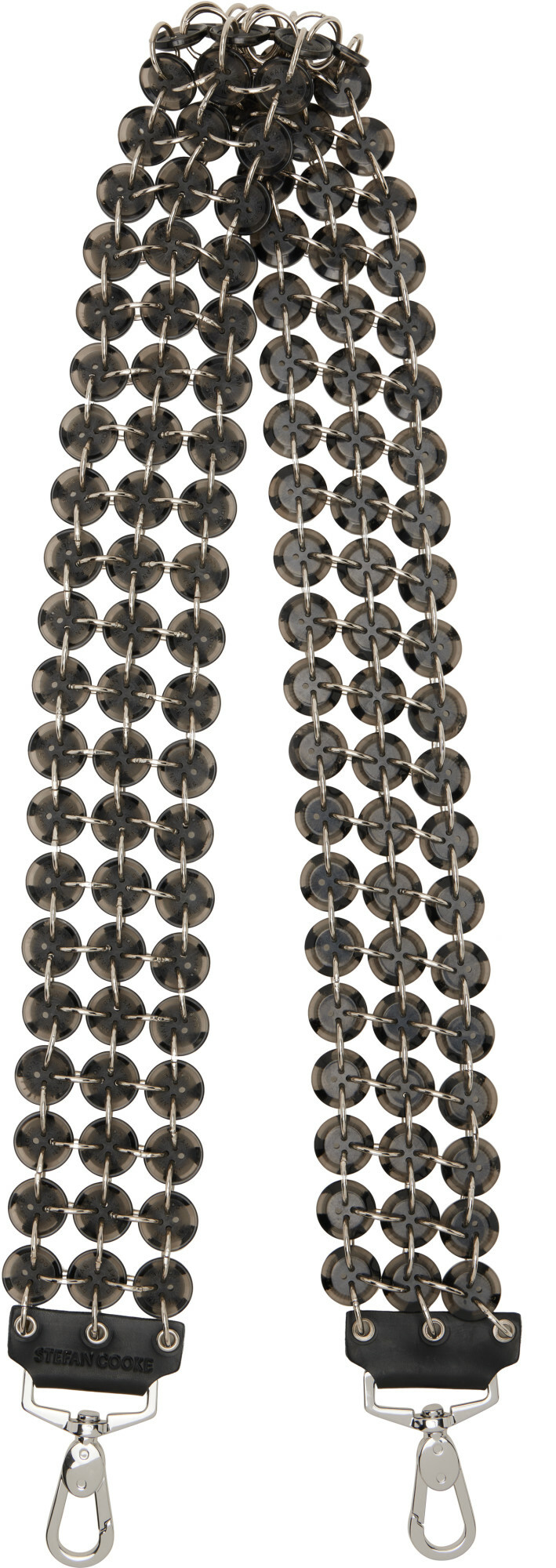 Stefan Cooke Black & Silver Button Bag Strap