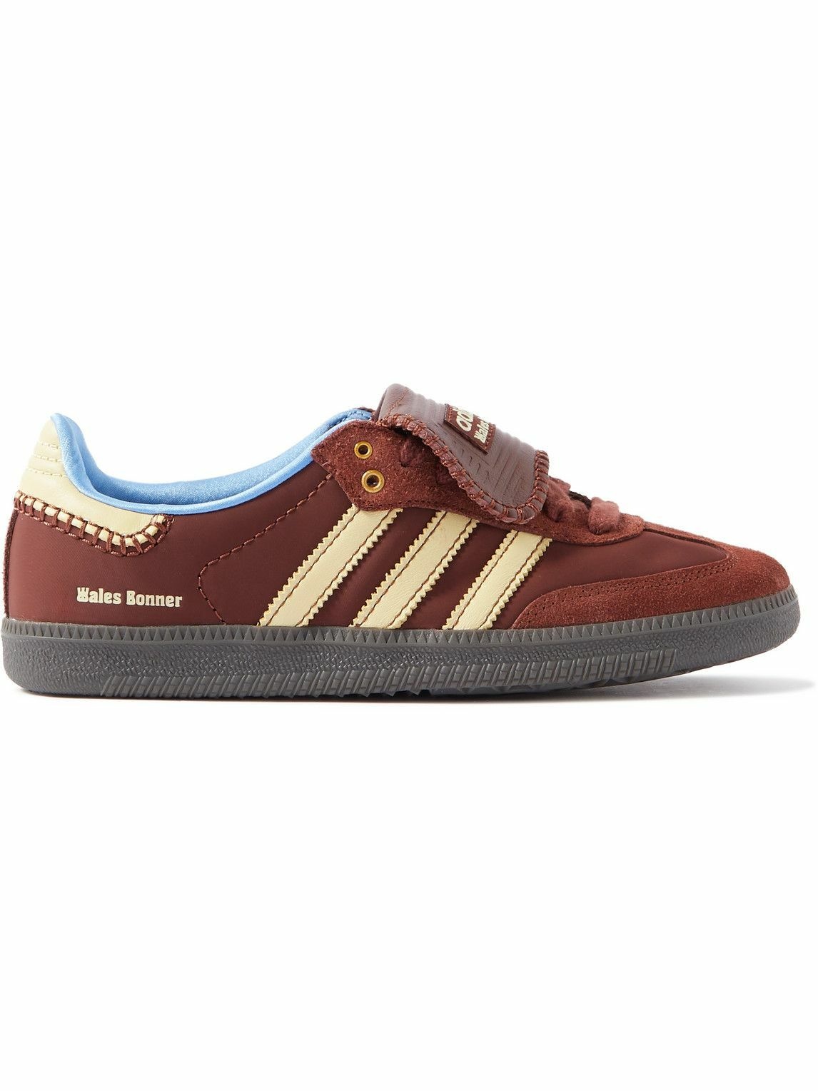 Photo: adidas Consortium - Wales Bonner Samba Suede-Trimmed Leather Sneakers - Brown