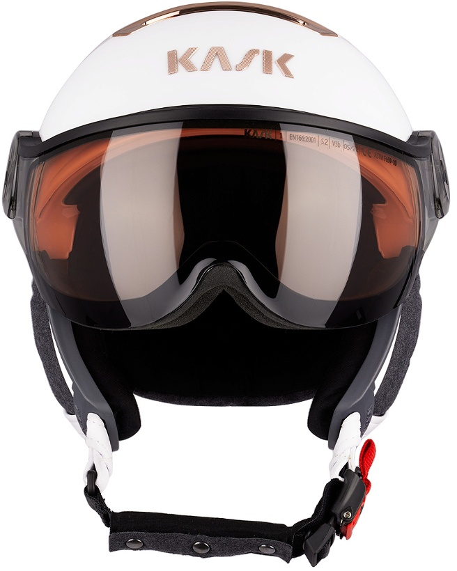 Photo: KASK White Chrome Visor Snow Helmet