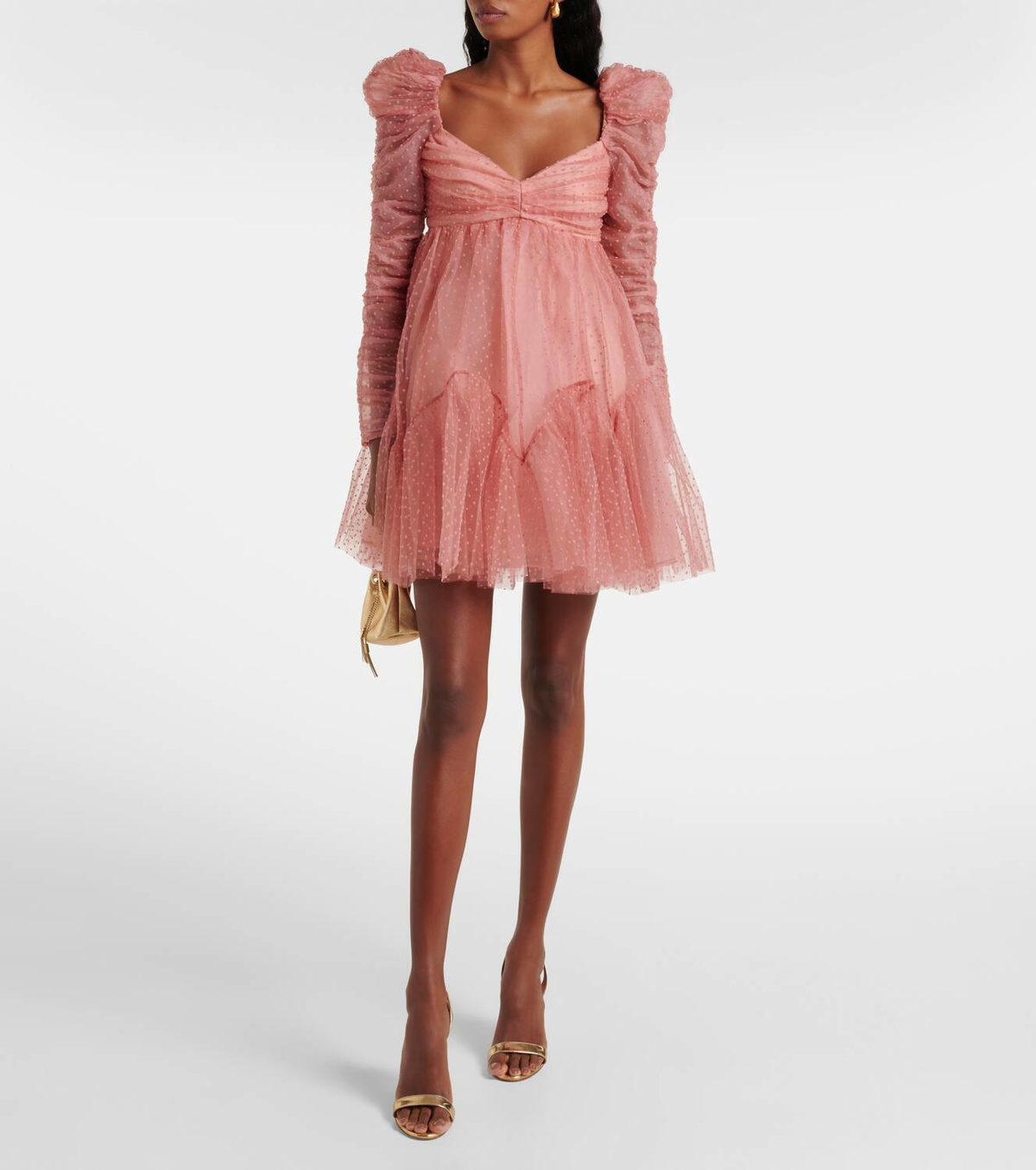 【Zimmermann】Ruched point d'esprit tulle minidress Zimmermann Point d'esprit ruched tulle minidress Zimmermann