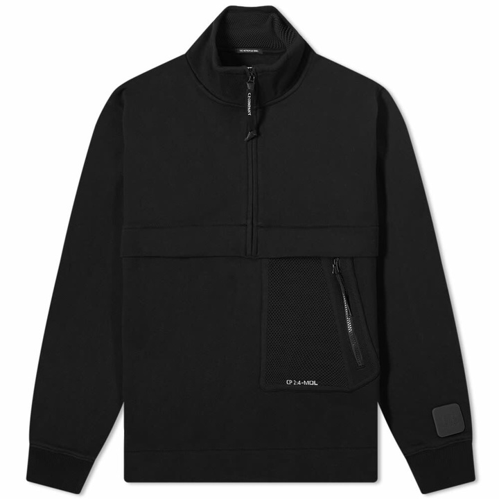 Photo: C.P. Company Men's Metropolis Tech Pocket Quarter Zip in Black