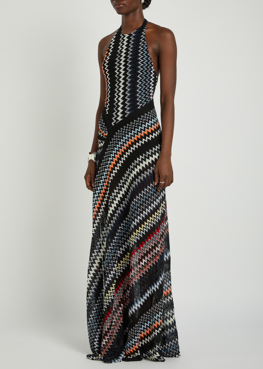 Missoni Chevron Fine-knit Maxi Dress Multicoloured
