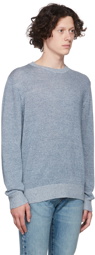 Vince Blue Linen Crewneck Sweater