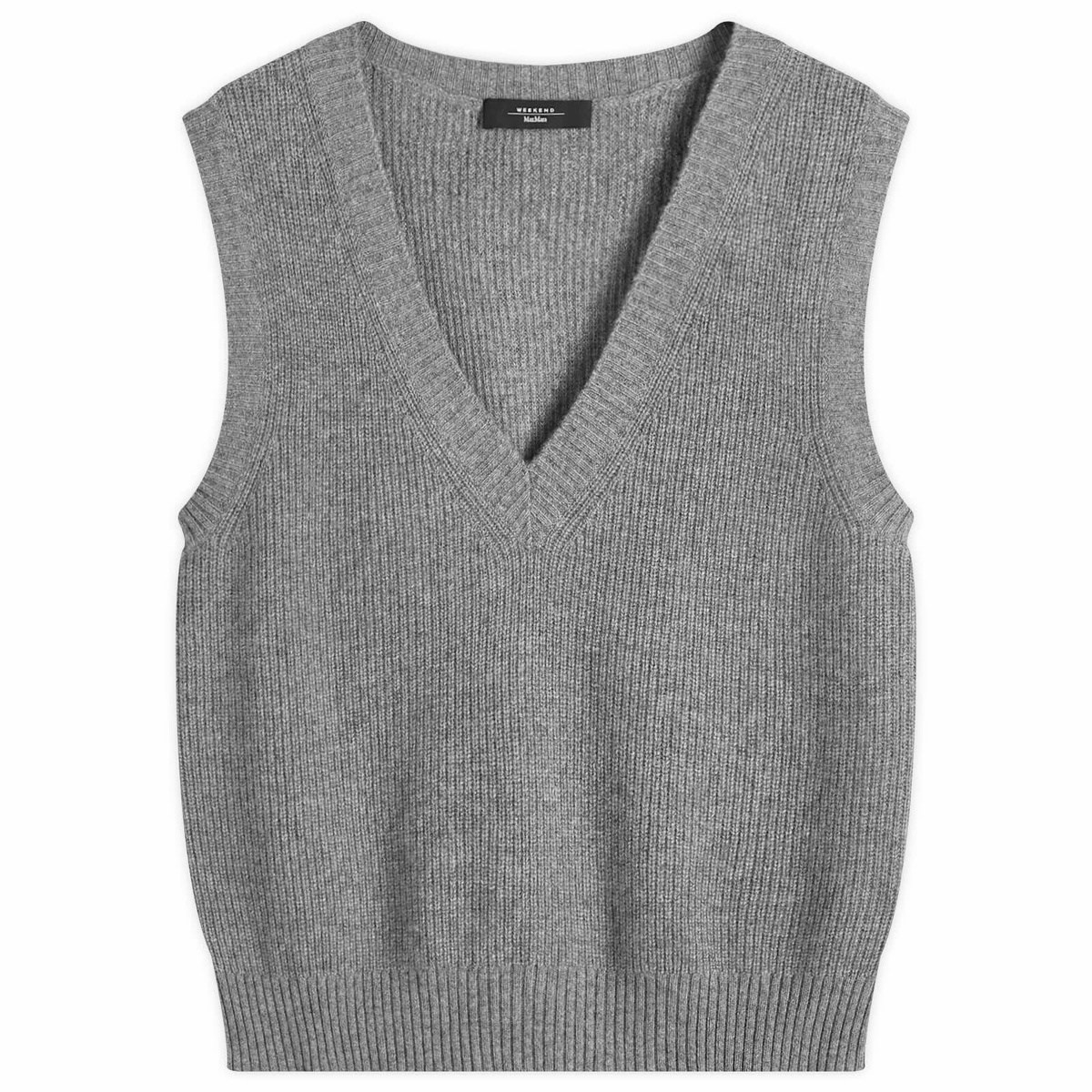Weekend by Max Mara Women's Knitted Waistcoat Vest in Medium Grey