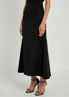 Huishan Zhang Vicky Tailored Wool Midi Skirt Black
