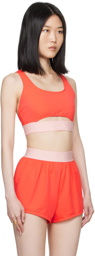 Versace Underwear Orange Greca Border Bikini Top