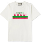 Gucci - Logo-Print Cotton-Jersey T-Shirt - Neutrals