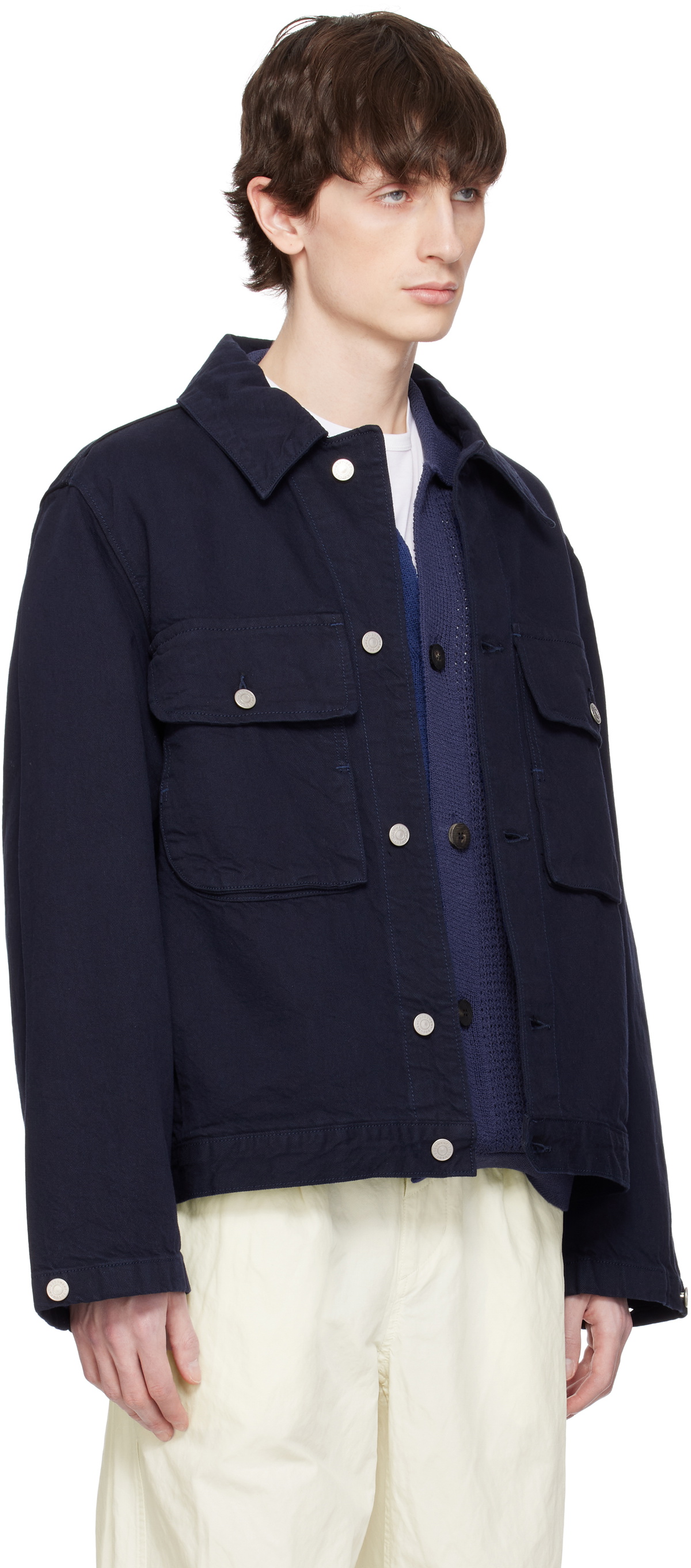 DOCUMENT Navy Non-Fade Denim Jacket