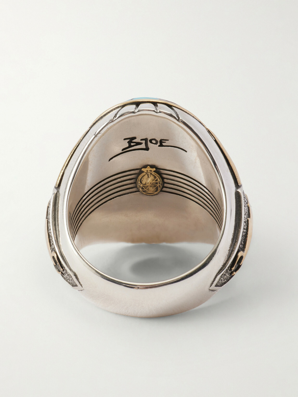 Jacques Marie Mage - Bo-Jo-Ring Sterling Silver, 18-Karat Gold and Apache Turquoise Ring - Silver